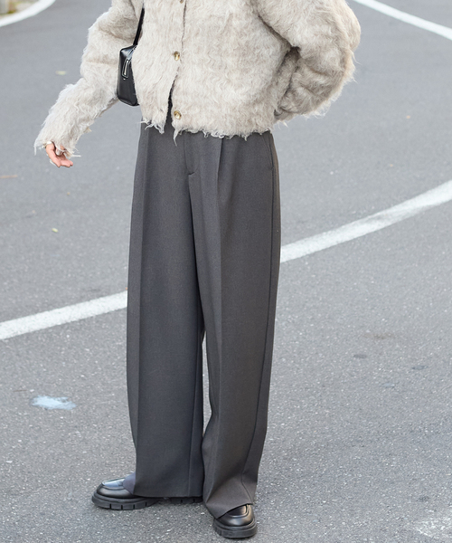 JOURNAL STANDARD(ジャーナルスタンダード)の「ウールライクストレッチスラックス(スラックス・レディース・チャコールグレー/ブラック・36/38)」の1枚目の写真