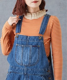 40sスムースボーダーフリル衿クルーネックインナー