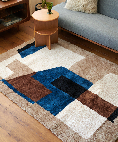 GEOMETRIC RUG 200×200 ジオメトリックラグ（ラグ/マット
