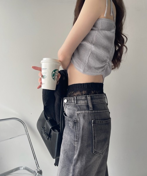 Ada.（エイダ）の「《レイヤードアイテム》小花柄レース フレア レギンス（その他パンツ・レディース・ブラック/オフホワイト/ブルー・FREE）」の8枚目の写真