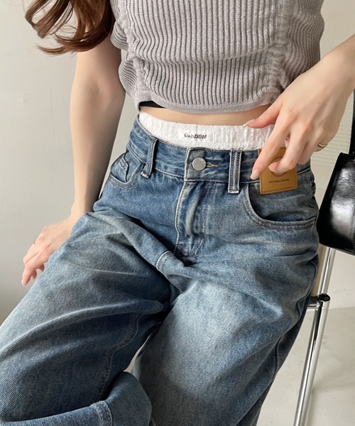 Ada.（エイダ）の「《レイヤードアイテム》小花柄レース フレア レギンス（その他パンツ・レディース・ブラック/オフホワイト/ブルー・FREE）」の11枚目の写真