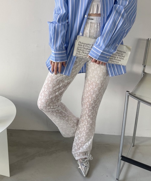 Ada.（エイダ）の「《レイヤードアイテム》小花柄レース フレア レギンス（その他パンツ・レディース・ブラック/オフホワイト/ブルー・FREE）」の18枚目の写真