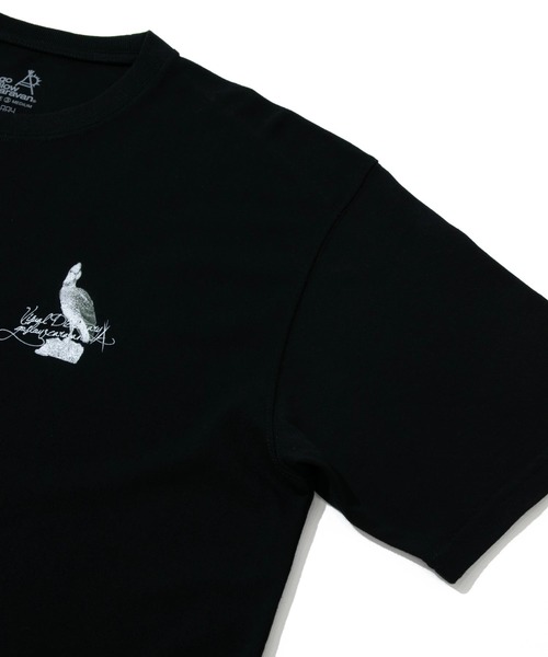 go slow caravan(ゴースローキャラバン)の「ハシビロコウ図鑑TEE(Tシャツ/カットソー・メンズ・ホワイト/ブラック・X-LARGE/LARGE/MEDIUM)」の5枚目の写真