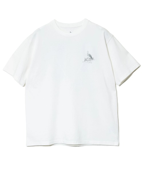 go slow caravan(ゴースローキャラバン)の「ハシビロコウ図鑑TEE(Tシャツ/カットソー・メンズ・ホワイト/ブラック・X-LARGE/LARGE/MEDIUM)」の10枚目の写真