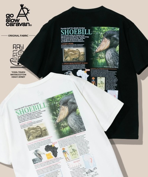 go slow caravan(ゴースローキャラバン)の「ハシビロコウ図鑑TEE(Tシャツ/カットソー・メンズ・ホワイト/ブラック・X-LARGE/LARGE/MEDIUM)」の13枚目の写真