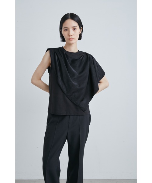 【セール】サテンスカーフレイヤードカットＴＯＰＳ（Tシャツ/カットソー）｜MIESROHE（ミースロエ）