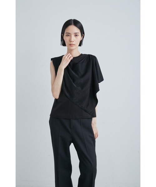 【セール】サテンスカーフレイヤードカットＴＯＰＳ（Tシャツ/カットソー）｜MIESROHE（ミースロエ）