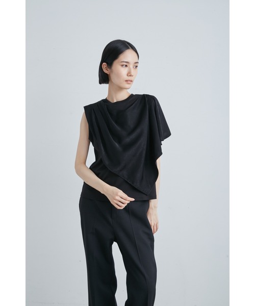 【セール】サテンスカーフレイヤードカットＴＯＰＳ（Tシャツ/カットソー）｜MIESROHE（ミースロエ）