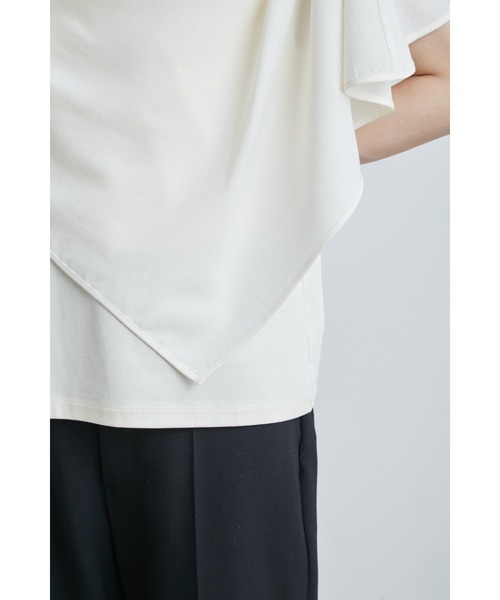 【セール】サテンスカーフレイヤードカットＴＯＰＳ（Tシャツ/カットソー）｜MIESROHE（ミースロエ）