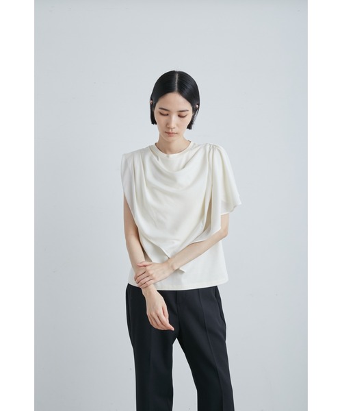 【セール】サテンスカーフレイヤードカットＴＯＰＳ（Tシャツ/カットソー）｜MIESROHE（ミースロエ）