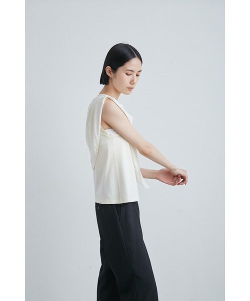 【セール】サテンスカーフレイヤードカットＴＯＰＳ（Tシャツ/カットソー）｜MIESROHE（ミースロエ）