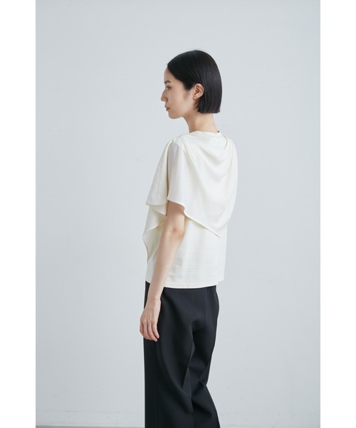 【セール】サテンスカーフレイヤードカットＴＯＰＳ（Tシャツ/カットソー）｜MIESROHE（ミースロエ）