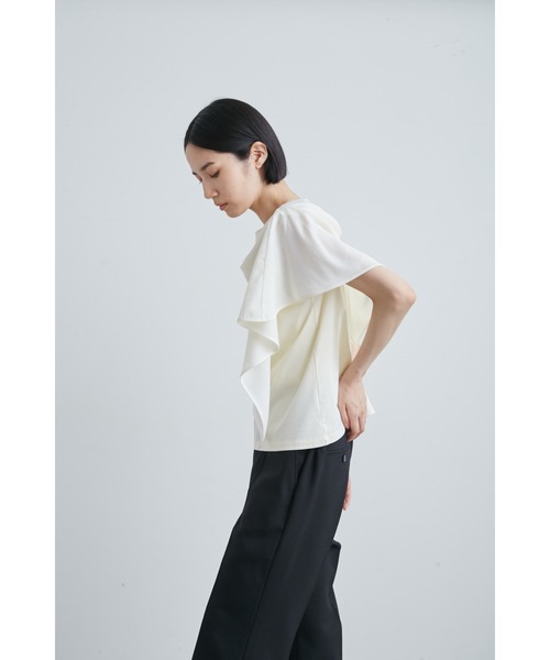 【セール】サテンスカーフレイヤードカットＴＯＰＳ（Tシャツ/カットソー）｜MIESROHE（ミースロエ）