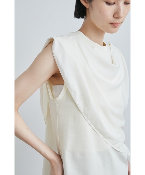 【セール】サテンスカーフレイヤードカットＴＯＰＳ（Tシャツ/カットソー）｜MIESROHE（ミースロエ）