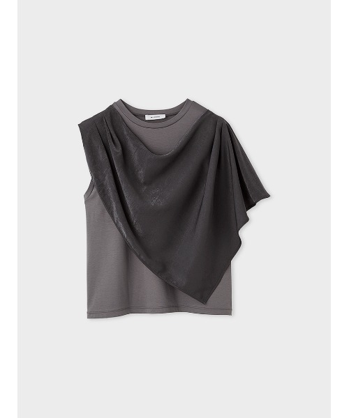 【セール】サテンスカーフレイヤードカットＴＯＰＳ（Tシャツ/カットソー）｜MIESROHE（ミースロエ）