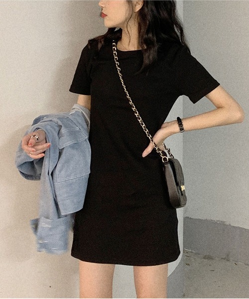 MAISON DE THERESE(メゾン ド テレーズ)の「Tシャツワンピース(ワンピース・レディース・ブラック/ピンク/イエロー/ブルー/パープル・M/L)」の2枚目の写真