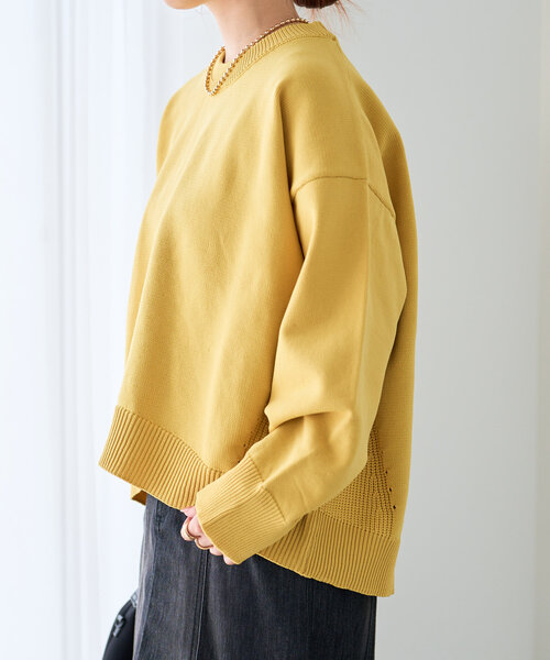 un dix cors（アンディコール）の「《リラクシー・体型カバー◎》スポンジヤーンルーズニット（ニット/セーター・レディース・ブラック/イエロー/レッド・FREE）」の12枚目の写真