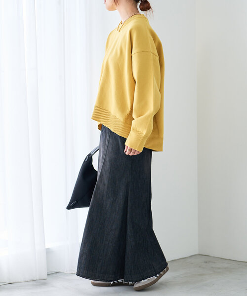 un dix cors（アンディコール）の「《リラクシー・体型カバー◎》スポンジヤーンルーズニット（ニット/セーター・レディース・ブラック/イエロー/レッド・FREE）」の16枚目の写真