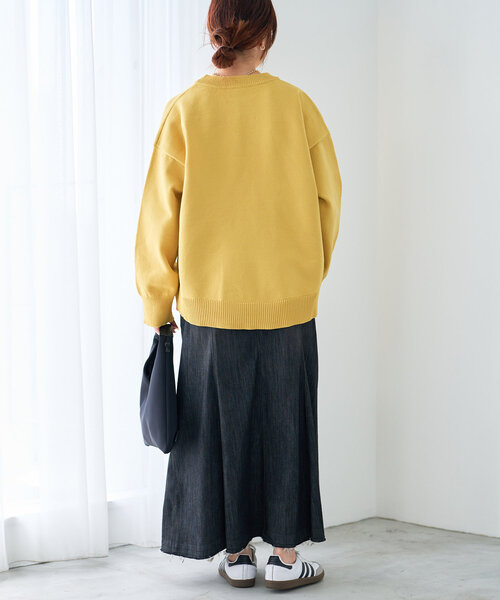 un dix cors（アンディコール）の「《リラクシー・体型カバー◎》スポンジヤーンルーズニット（ニット/セーター・レディース・ブラック/イエロー/レッド・FREE）」の17枚目の写真