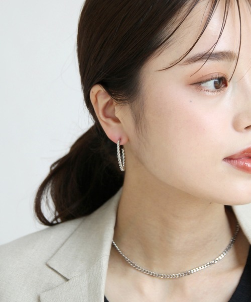 abaskdesign(アバスクデザイン)の「金属アレルギー対応 スクリューフープステンレスピアス(ピアス(両耳用)・レディース・ゴールド/シルバー・FREE)」の3枚目の写真