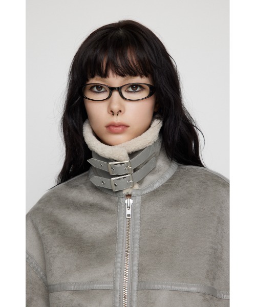 LAGUA GEM（ラグアジェム）の「VINTAGE OVER  FAUX ムートン（ムートンコート・レディース・ブラック/ライトブルー/グレイッシュベージュ・FREE）」の19枚目の写真