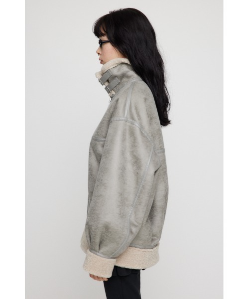 LAGUA GEM（ラグアジェム）の「VINTAGE OVER  FAUX ムートン（ムートンコート・レディース・ブラック/ライトブルー/グレイッシュベージュ・FREE）」の16枚目の写真