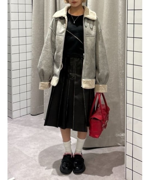 vintage ムートンウールコート VINTAGE OVER FAUX ムートン（ムートンコート）｜LAGUA GEM