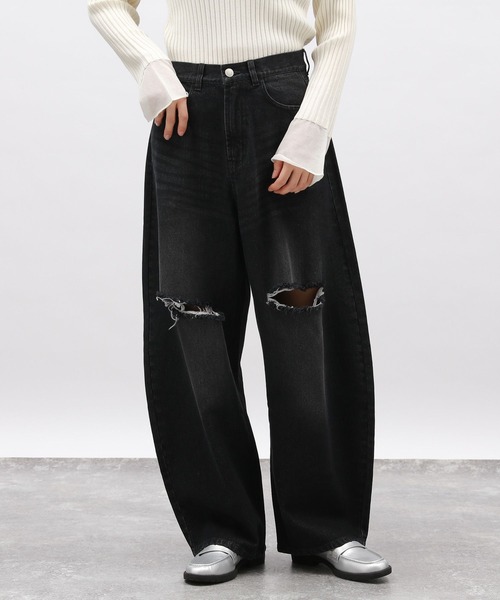 LAKOLE（ラコレ）の「カットオフカーブデニムパンツ / 134483（デニムパンツ・レディース・ブラック/ライトブルー・SMALL/LARGE/MEDIUM）」の21枚目の写真