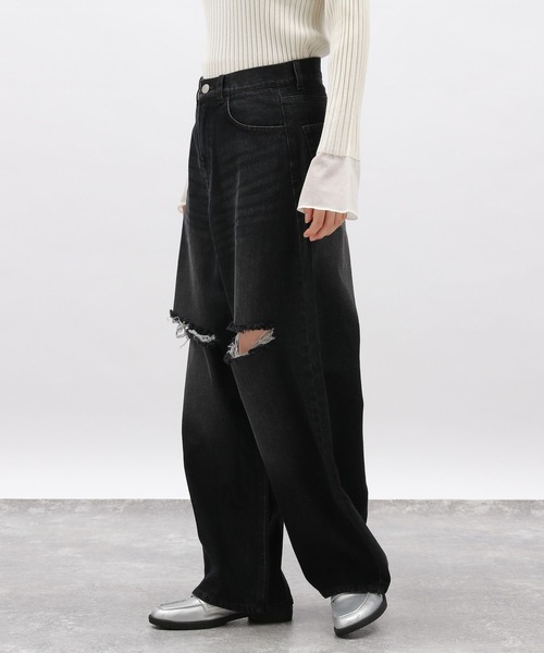 LAKOLE（ラコレ）の「カットオフカーブデニムパンツ / 134483（デニムパンツ・レディース・ブラック/ライトブルー・SMALL/LARGE/MEDIUM）」の20枚目の写真