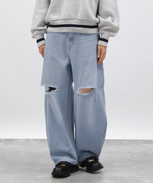 LAKOLE（ラコレ）の「カットオフカーブデニムパンツ / 134483（デニムパンツ・レディース・ブラック/ライトブルー・SMALL/LARGE/MEDIUM）」の15枚目の写真