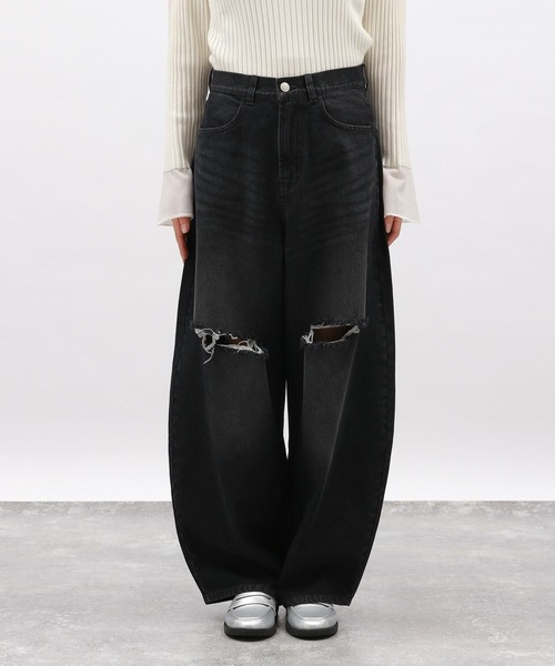 LAKOLE（ラコレ）の「カットオフカーブデニムパンツ / 134483（デニムパンツ・レディース・ブラック/ライトブルー・SMALL/LARGE/MEDIUM）」の12枚目の写真