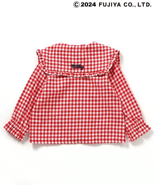 apres les cours（アプレレクール）の「PEKO&POKO フリルセーラーカラーチュニック（シャツ/ブラウス・キッズ・インディゴブルー/チェック・130/120/110/100/90/80）」の3枚目の写真