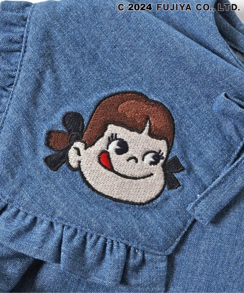 apres les cours（アプレレクール）の「PEKO&POKO フリルセーラーカラーチュニック（シャツ/ブラウス・キッズ・インディゴブルー/チェック・130/120/110/100/90/80）」の9枚目の写真