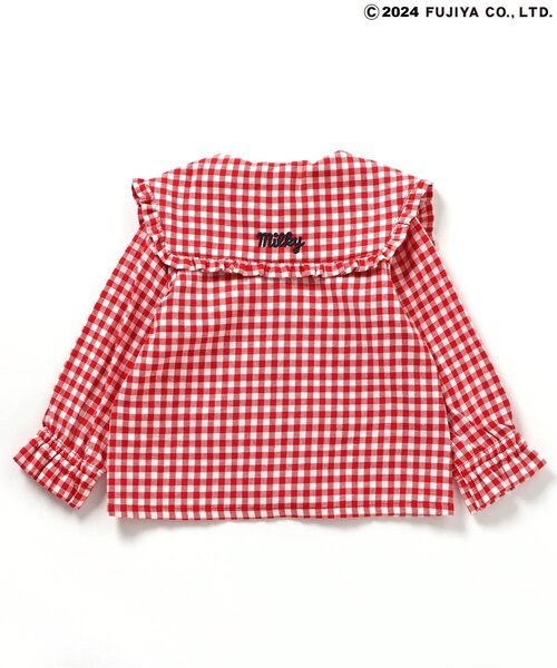 apres les cours（アプレレクール）の「PEKO&POKO フリルセーラーカラーチュニック（シャツ/ブラウス・キッズ・インディゴブルー/チェック・130/120/110/100/90/80）」の16枚目の写真