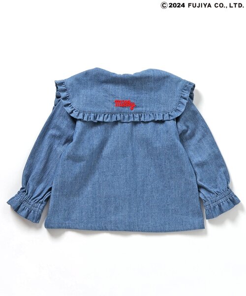 apres les cours（アプレレクール）の「PEKO&POKO フリルセーラーカラーチュニック（シャツ/ブラウス・キッズ・インディゴブルー/チェック・130/120/110/100/90/80）」の18枚目の写真