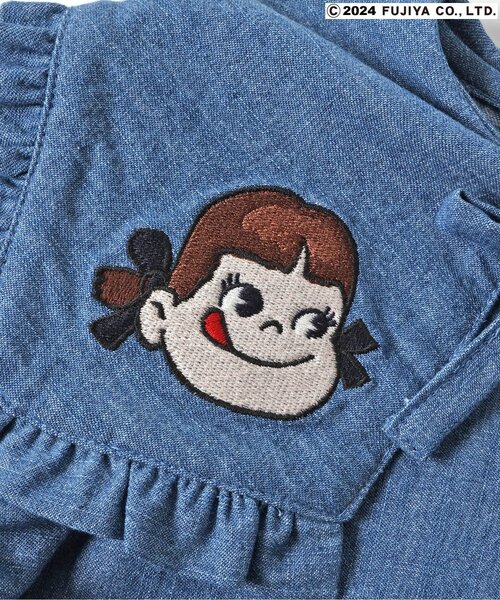 apres les cours（アプレレクール）の「PEKO&POKO フリルセーラーカラーチュニック（シャツ/ブラウス・キッズ・インディゴブルー/チェック・130/120/110/100/90/80）」の21枚目の写真