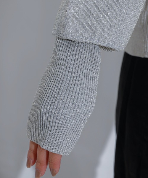 NOMINE（ノミネ）の「プレーティングニット（ニット/セーター・レディース・レッド/ネイビー/ブラック/ベージュ・フリー）」の6枚目の写真