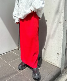 【セルフカット可】ゴム編みナロースカート