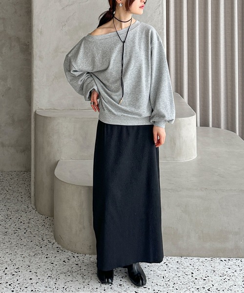 feepur（フェピュール）の「【セルフカット可】ゴム編みナロースカート（スカート・レディース・レッド/ブラック/チャコールグレー/杢グレー・MEDIUM/TALL）」の19枚目の写真