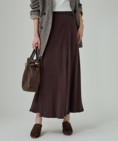BABYLONE（バビロン）の「キュプラバイヤススカート（スカート・レディース・ブラック/ボルドー/チャコール/アイボリー/ブラウン・36inch/38inch）」の4枚目の写真