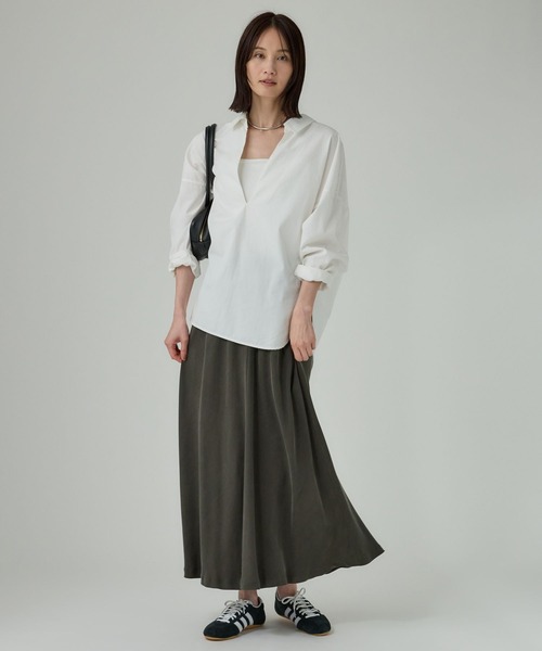 BABYLONE（バビロン）の「キュプラバイヤススカート（スカート・レディース・ブラック/ボルドー/チャコール/アイボリー/ブラウン・36inch/38inch）」の9枚目の写真