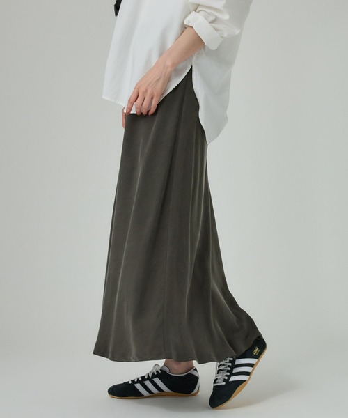 BABYLONE（バビロン）の「キュプラバイヤススカート（スカート・レディース・ブラック/ボルドー/チャコール/アイボリー/ブラウン・36inch/38inch）」の10枚目の写真