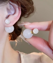 【emaan】バックキャッチ カラー 玉 ピアス