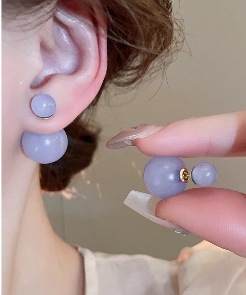 tone（トーン）の「【emaan】バックキャッチ カラー 玉 ピアス（ピアス（両耳用）・レディース・ブルー/ホワイト/ピンク/グリーン・FREE）」の3枚目の写真
