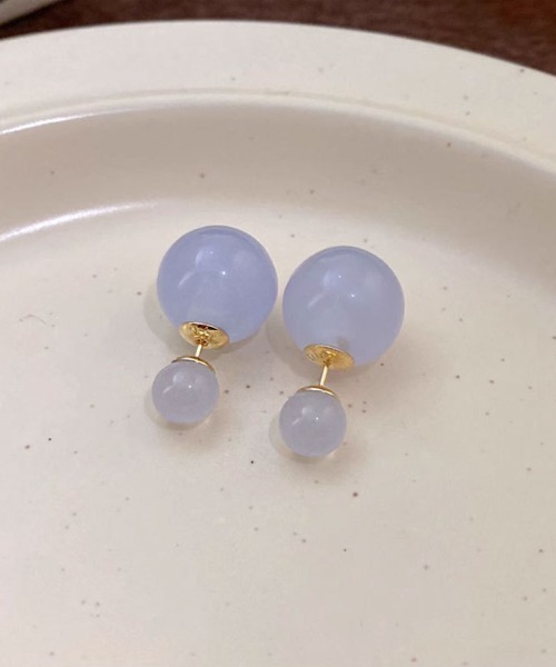 tone（トーン）の「【emaan】バックキャッチ カラー 玉 ピアス（ピアス（両耳用）・レディース・ブルー/ホワイト/ピンク/グリーン・FREE）」の6枚目の写真