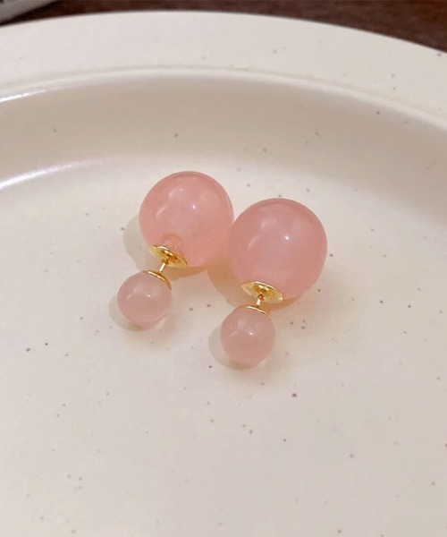 tone（トーン）の「【emaan】バックキャッチ カラー 玉 ピアス（ピアス（両耳用）・レディース・ブルー/ホワイト/ピンク/グリーン・FREE）」の7枚目の写真