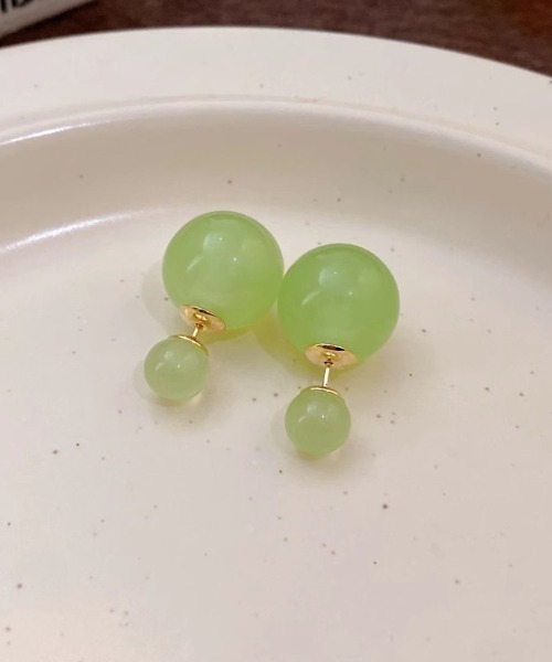 tone（トーン）の「【emaan】バックキャッチ カラー 玉 ピアス（ピアス（両耳用）・レディース・ブルー/ホワイト/ピンク/グリーン・FREE）」の9枚目の写真