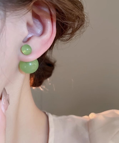tone（トーン）の「【emaan】バックキャッチ カラー 玉 ピアス（ピアス（両耳用）・レディース・ブルー/ホワイト/ピンク/グリーン・FREE）」の12枚目の写真