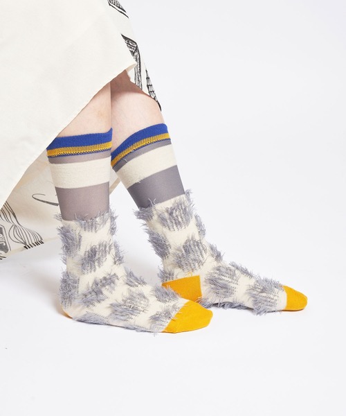 gomme（ゴム）の「シャギードットハイソックス（ソックス/靴下・レディース・グレー/ブラック/ベージュ/レッド・FREE）」の3枚目の写真