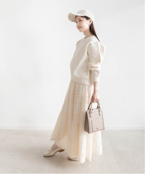 RANDA（ランダ）の「【選べる丈感】パール付きスウェットライクニット（ニット/セーター・レディース・グレー/ホワイト/ブラック・FT/FREE）」の21枚目の写真